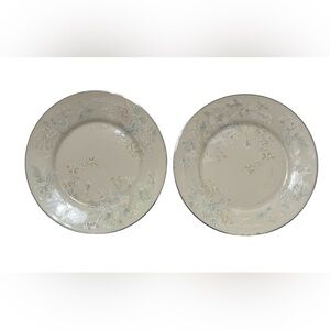Set of 2 Lenox Cream Floral Salad Plates April Pattern